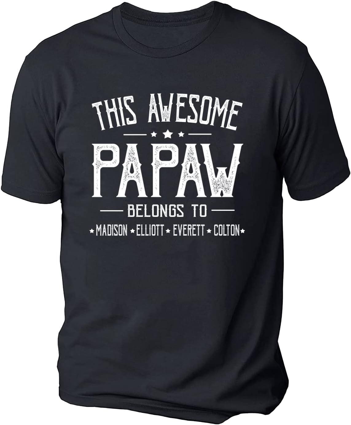 imageIZI POD Personalized Grandpa Dad Shirt Custom Grandpa Grandkids Name Shirt Birthday Christmas Fathers Day Dad Grandpa GiftA6papaw
