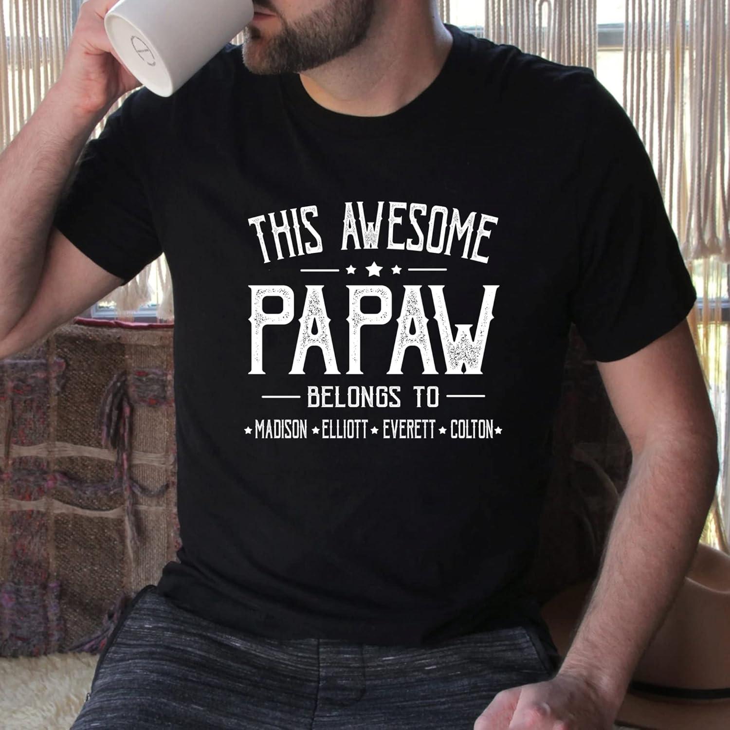 imageIZI POD Personalized Grandpa Dad Shirt Custom Grandpa Grandkids Name Shirt Birthday Christmas Fathers Day Dad Grandpa GiftA6papaw