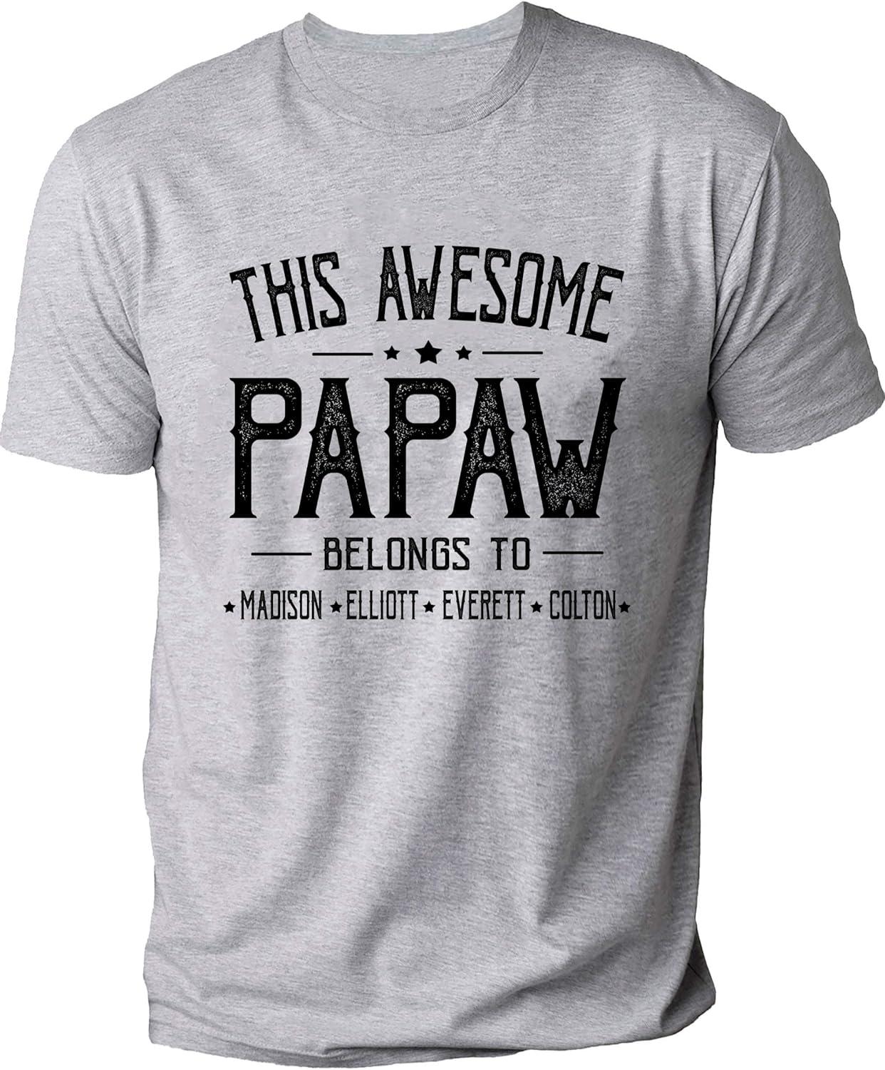 imageIZI POD Personalized Grandpa Dad Shirt Custom Grandpa Grandkids Name Shirt Birthday Christmas Fathers Day Dad Grandpa GiftA6papaw