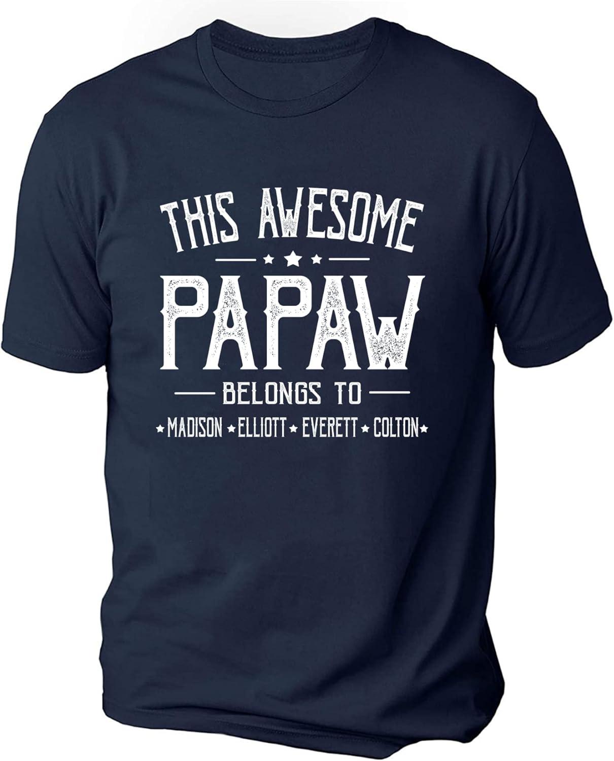 imageIZI POD Personalized Grandpa Dad Shirt Custom Grandpa Grandkids Name Shirt Birthday Christmas Fathers Day Dad Grandpa GiftA6papaw