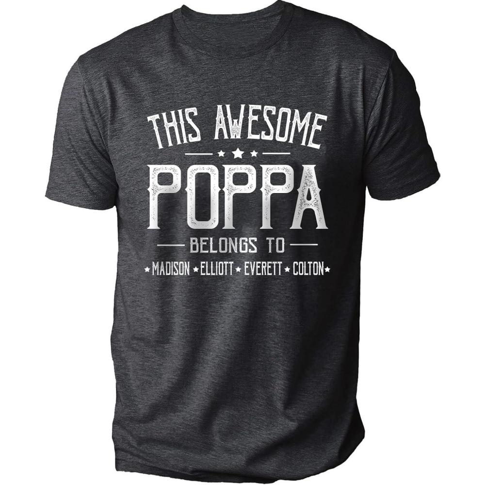 imageIZI POD Personalized Grandpa Dad Shirt Custom Grandpa Grandkids Name Shirt Birthday Christmas Fathers Day Dad Grandpa GiftA10poppa