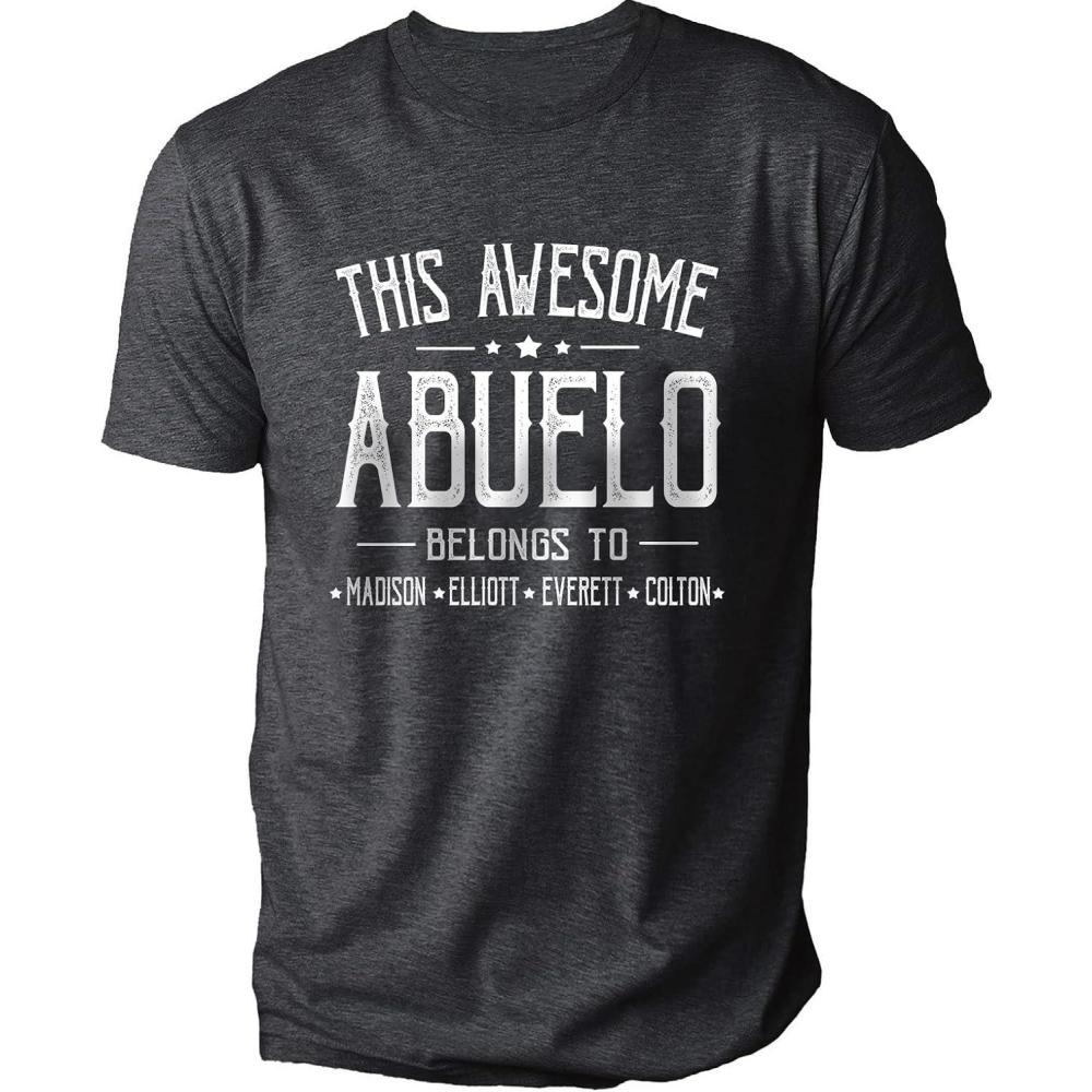imageIZI POD Personalized Grandpa Dad Shirt Custom Grandpa Grandkids Name Shirt Birthday Christmas Fathers Day Dad Grandpa GiftA1abuelo
