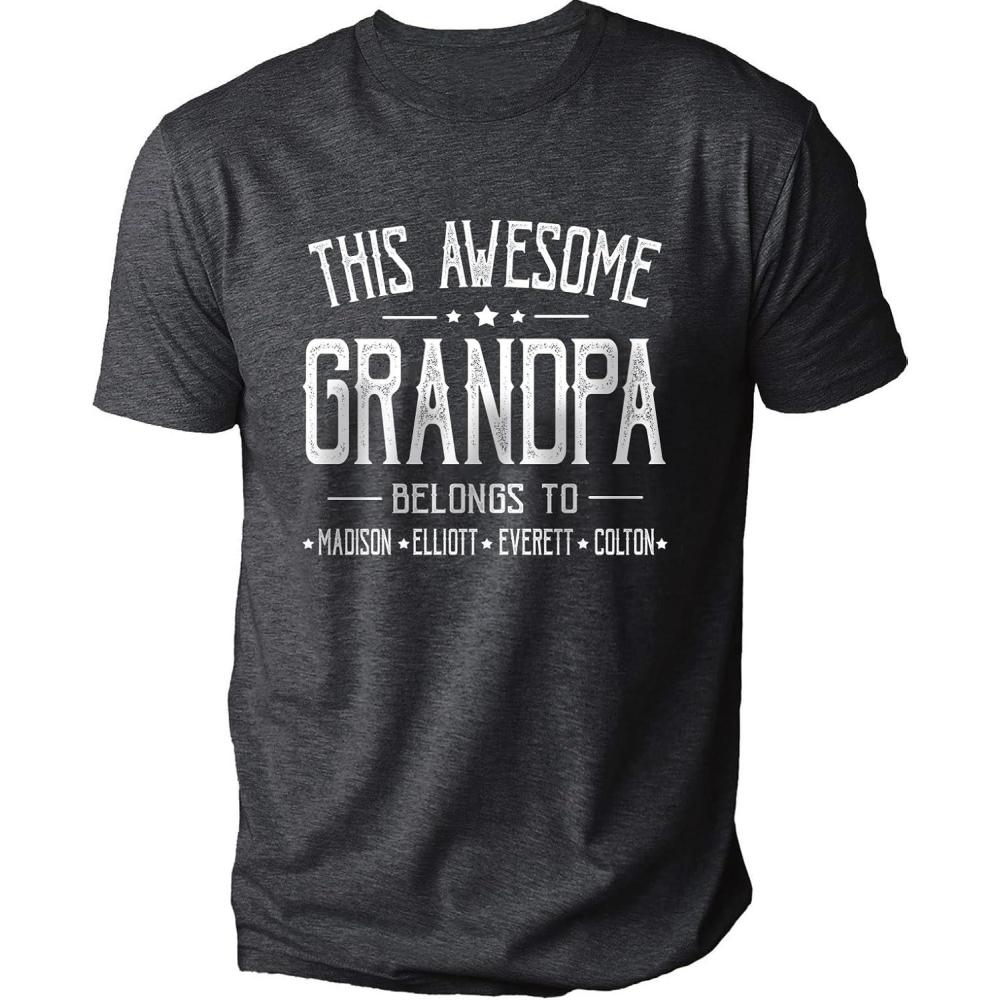 imageIZI POD Personalized Grandpa Dad Shirt Custom Grandpa Grandkids Name Shirt Birthday Christmas Fathers Day Dad Grandpa GiftA4grandpa