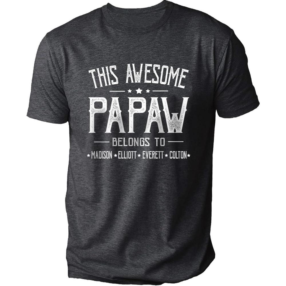 imageIZI POD Personalized Grandpa Dad Shirt Custom Grandpa Grandkids Name Shirt Birthday Christmas Fathers Day Dad Grandpa GiftA6papaw