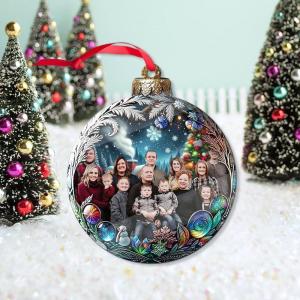 Personalized Pet Memorial Snow Globe 3D Photo Ornament 2025, Custom Acrylic Christmas Ball with Pet Picture and Text, Dog Memorial Lover Tree Decor, Unique Sympathy Xmas Gift for Dog, Cat, Mom, Dad(#03)