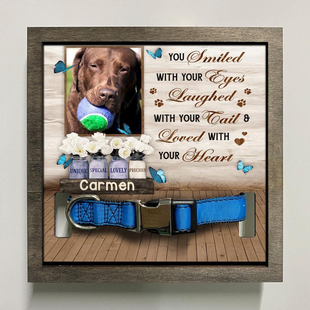 imagePersonalized Dog Memorial Picture Frame  Pet Memorial Picture Frame for Pet Loss of Gift  You Smiled with Your Eyes Laughed with Your Tail and Loved with Your Heart Pet Loss Gift