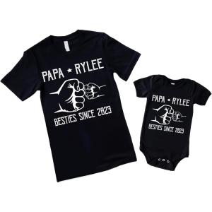 NAZENTI Personalized First Fathers Day Shirt, dad and Baby Matching Outfits, dad and Son Matching Shirts, Fathers Day Shirt