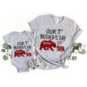 Personalized Mothers Day Gifts, Our First Mothers Day matching shirts, Mom Baby Matching Outfits Mothers Day 2022