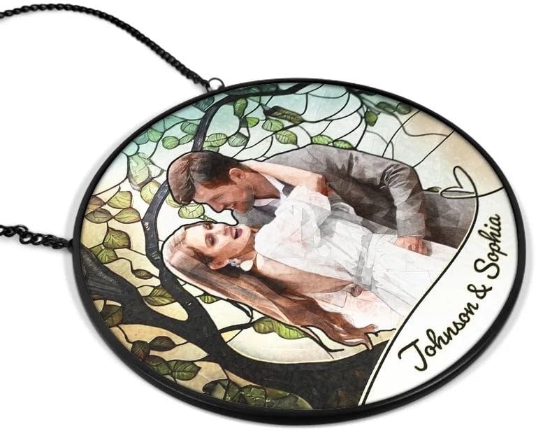 image:imageCustom Dog Portrait Stained Glass Catcher Pet Memorial Stained Glass Photo Catcher Staineds Glass Dog Memorial Loss of Dogs Sympathy Gift Personalized Pet Loss Gifts 11E2