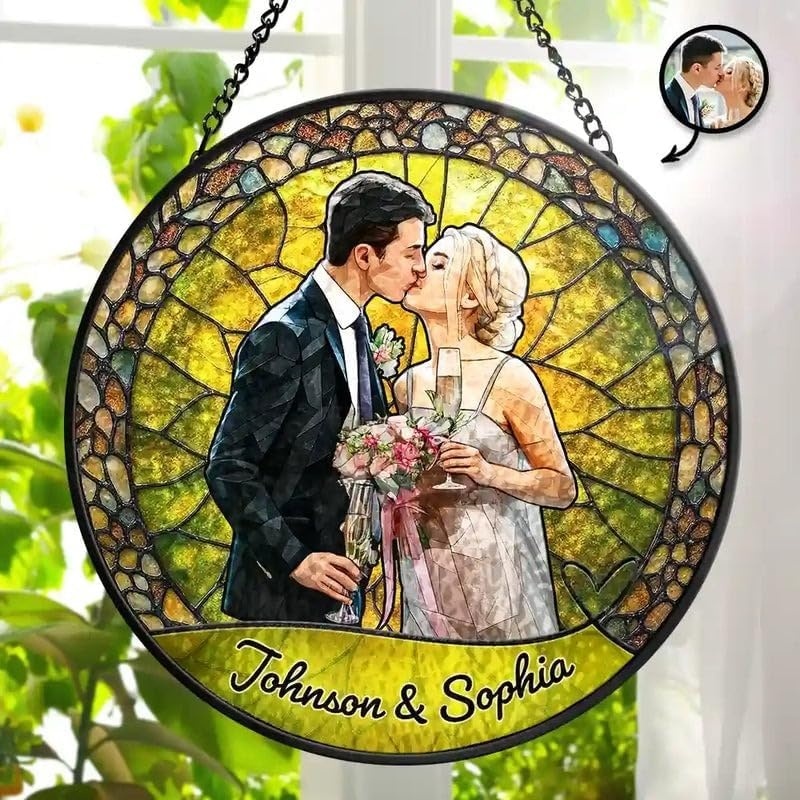 image:imageCustom Dog Portrait Stained Glass Catcher Pet Memorial Stained Glass Photo Catcher Staineds Glass Dog Memorial Loss of Dogs Sympathy Gift Personalized Pet Loss Gifts 11E2
