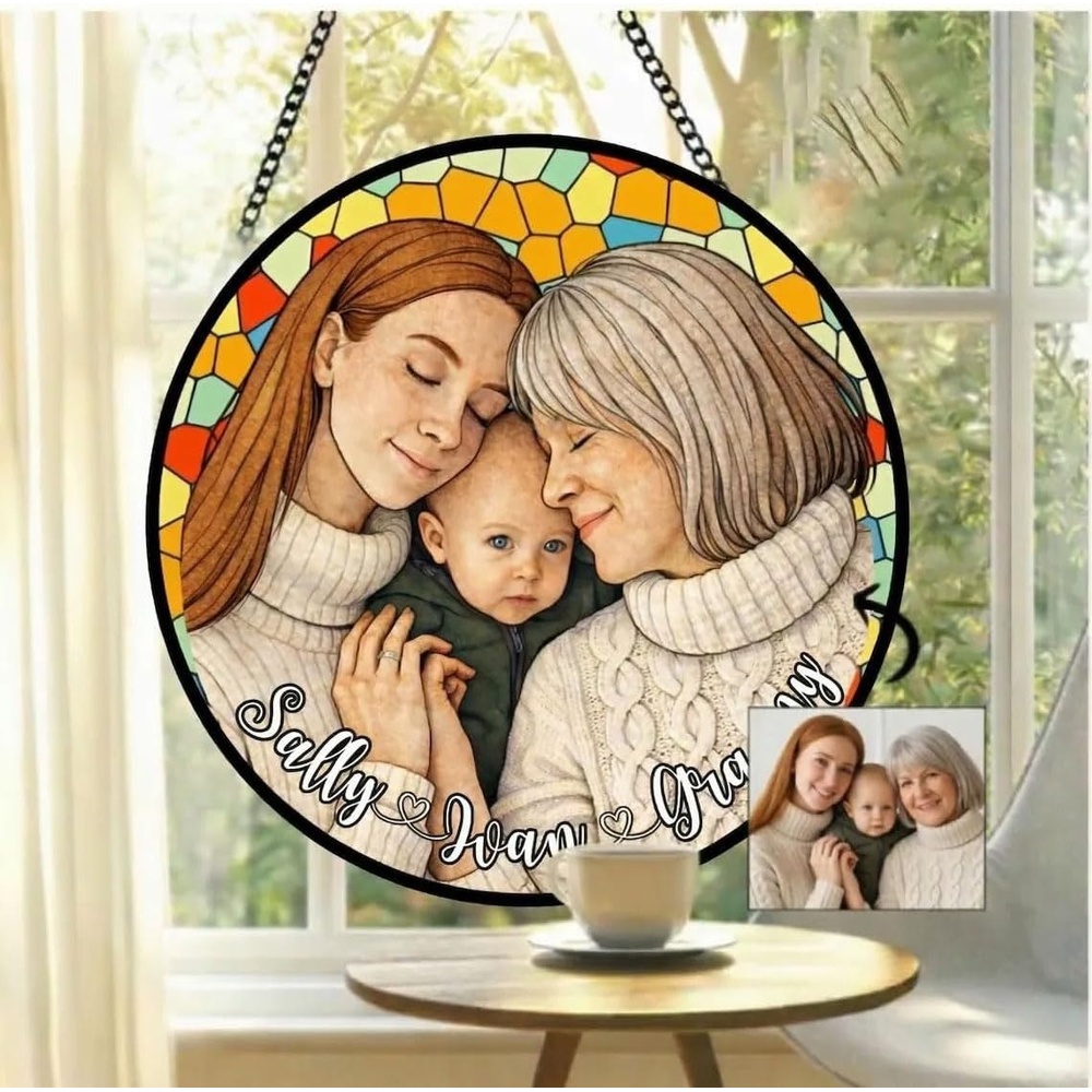 image:imageCustom Dog Portrait Stained Glass Catcher Pet Memorial Stained Glass Photo Catcher Staineds Glass Dog Memorial Loss of Dogs Sympathy Gift Personalized Pet Loss Gifts 11F2
