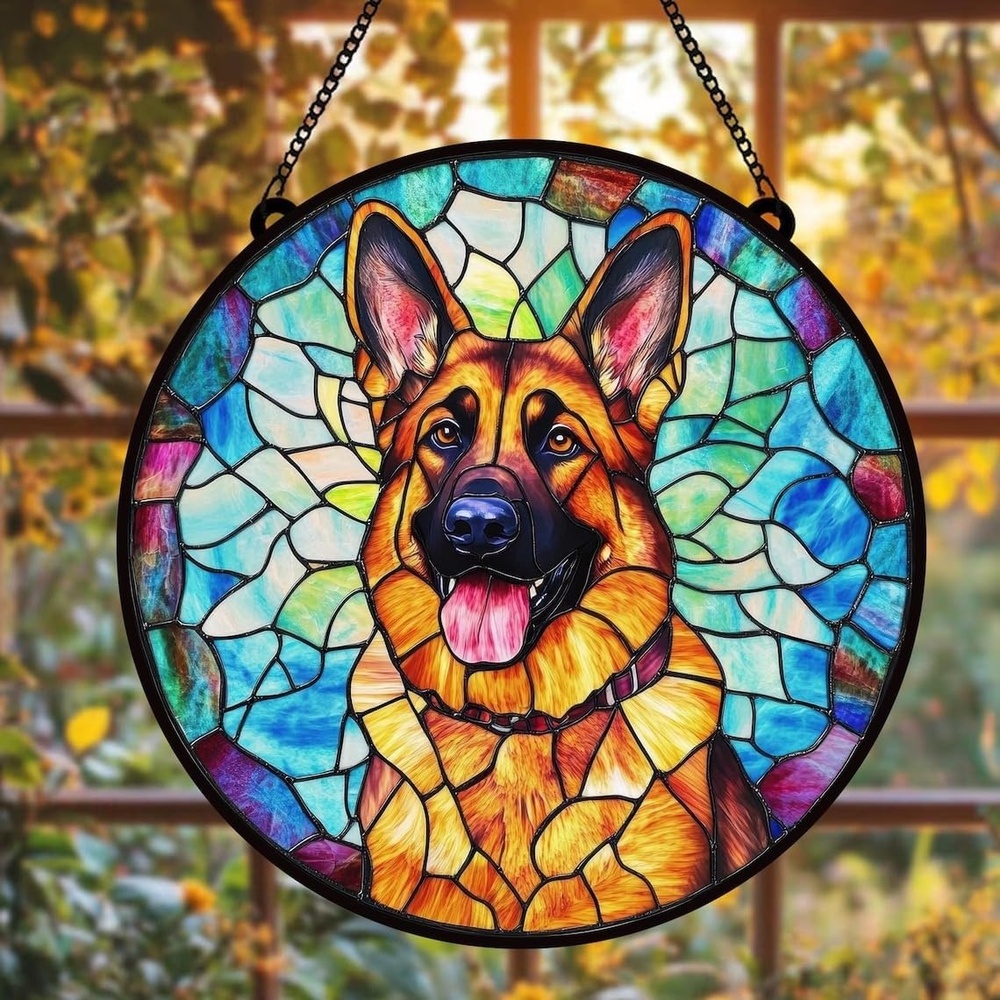 image:imageCustom Dog Portrait Stained Glass Catcher Pet Memorial Stained Glass Photo Catcher Staineds Glass Dog Memorial Loss of Dogs Sympathy Gift Personalized Pet Loss Gifts 11Design 8