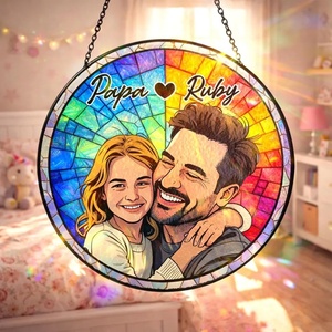 Custom Dog Portrait Stained Glass Catcher, Pet Memorial Stained Glass Photo Catcher, Staineds Glass Dog Memorial, Loss of Dogs Sympathy Gift Personalized, Pet Loss Gifts /11(G7)