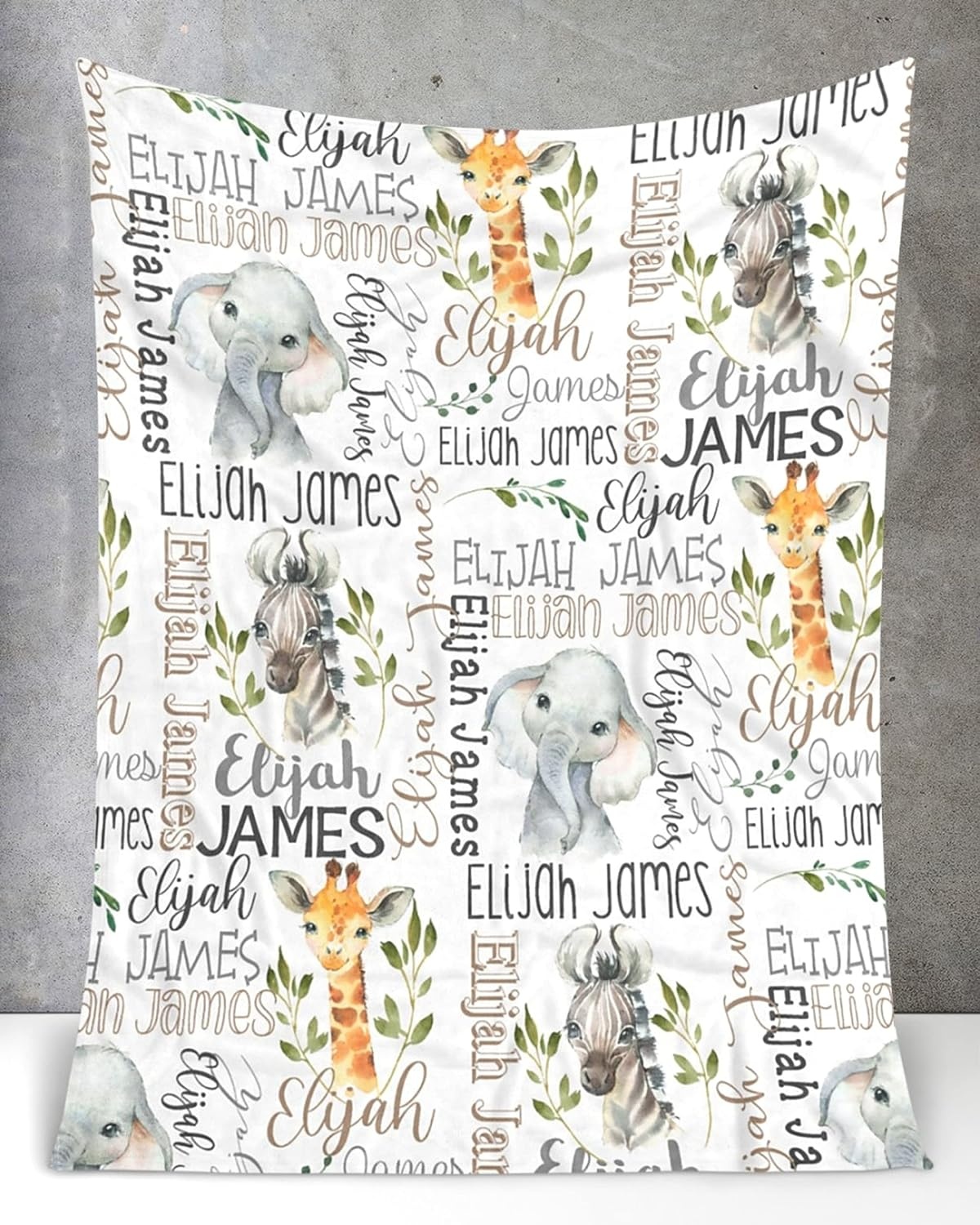 image:imageNAZENTI Baby Boy Blanket Custom Name Boy Blanket Personalized Animal Blanket Baby Name Blanket Baby Boy Blanket Mothers Day Birthday Gifts 30x40 50x60 60x80 InchesMulti 06