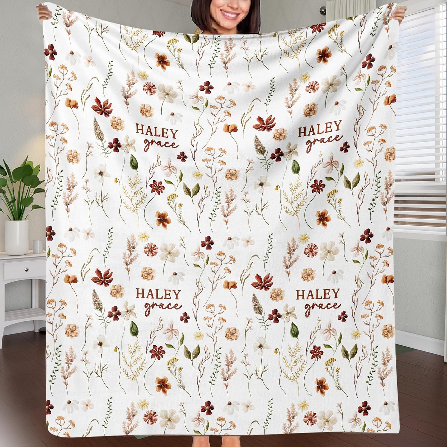 image:imageNAZENTI Baby Boy Blanket Custom Name Boy Blanket Personalized Animal Blanket Baby Name Blanket Baby Boy Blanket Mothers Day Birthday Gifts 30x40 50x60 60x80 InchesB08