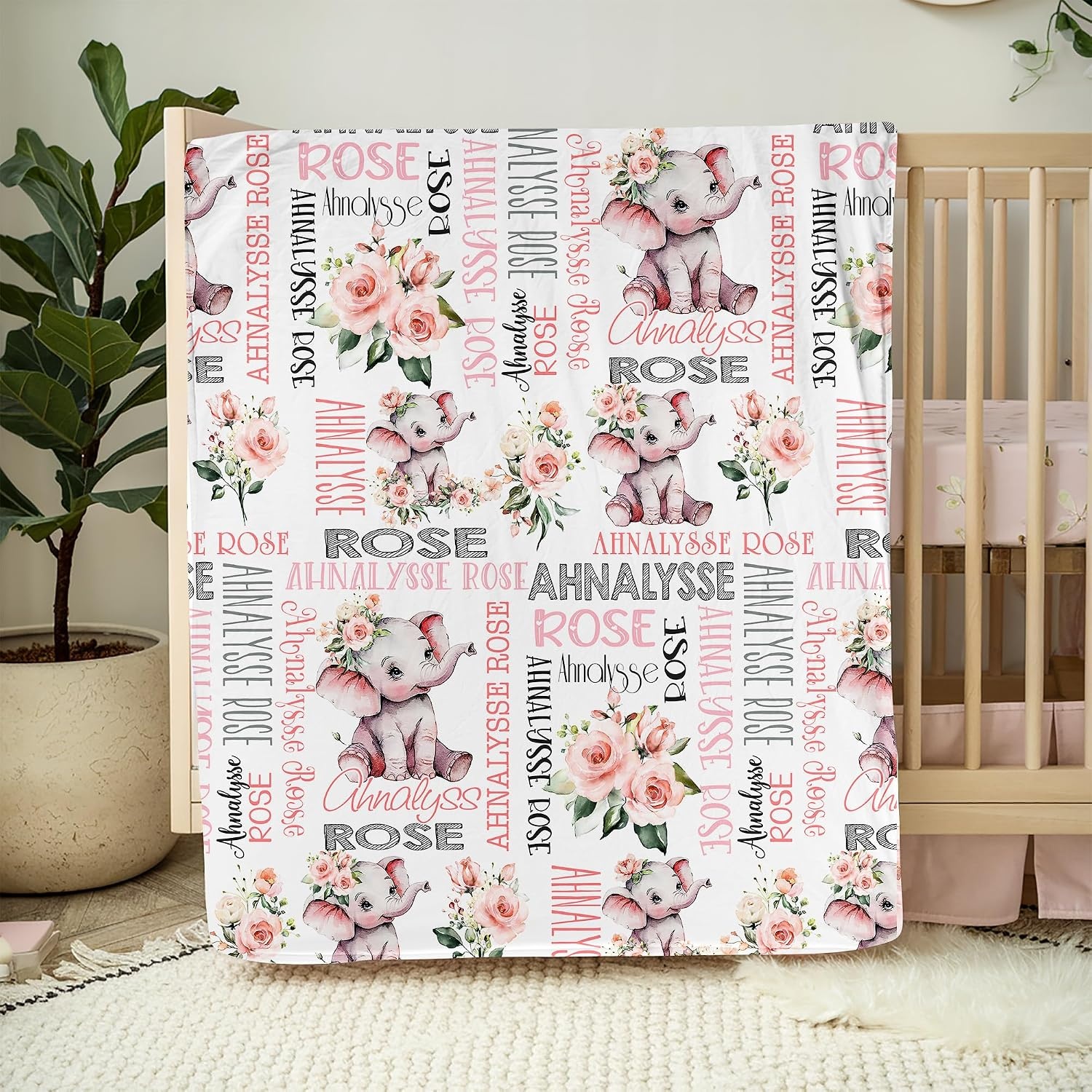 image:imageNAZENTI Baby Boy Blanket Custom Name Boy Blanket Personalized Animal Blanket Baby Name Blanket Baby Boy Blanket Mothers Day Birthday Gifts 30x40 50x60 60x80 InchesMulti 03
