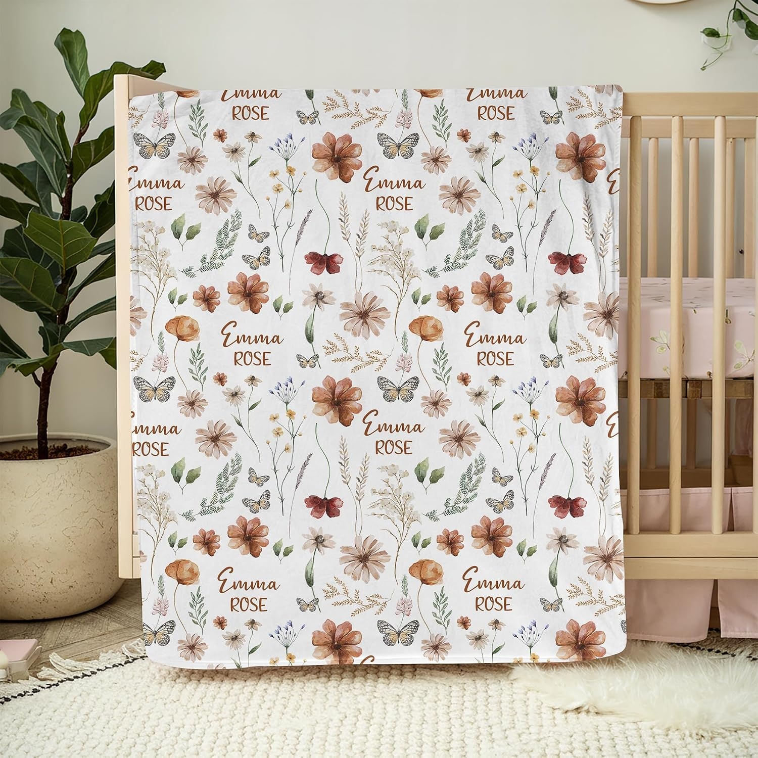 image:imageNAZENTI Baby Boy Blanket Custom Name Boy Blanket Personalized Animal Blanket Baby Name Blanket Baby Boy Blanket Mothers Day Birthday Gifts 30x40 50x60 60x80 InchesB02