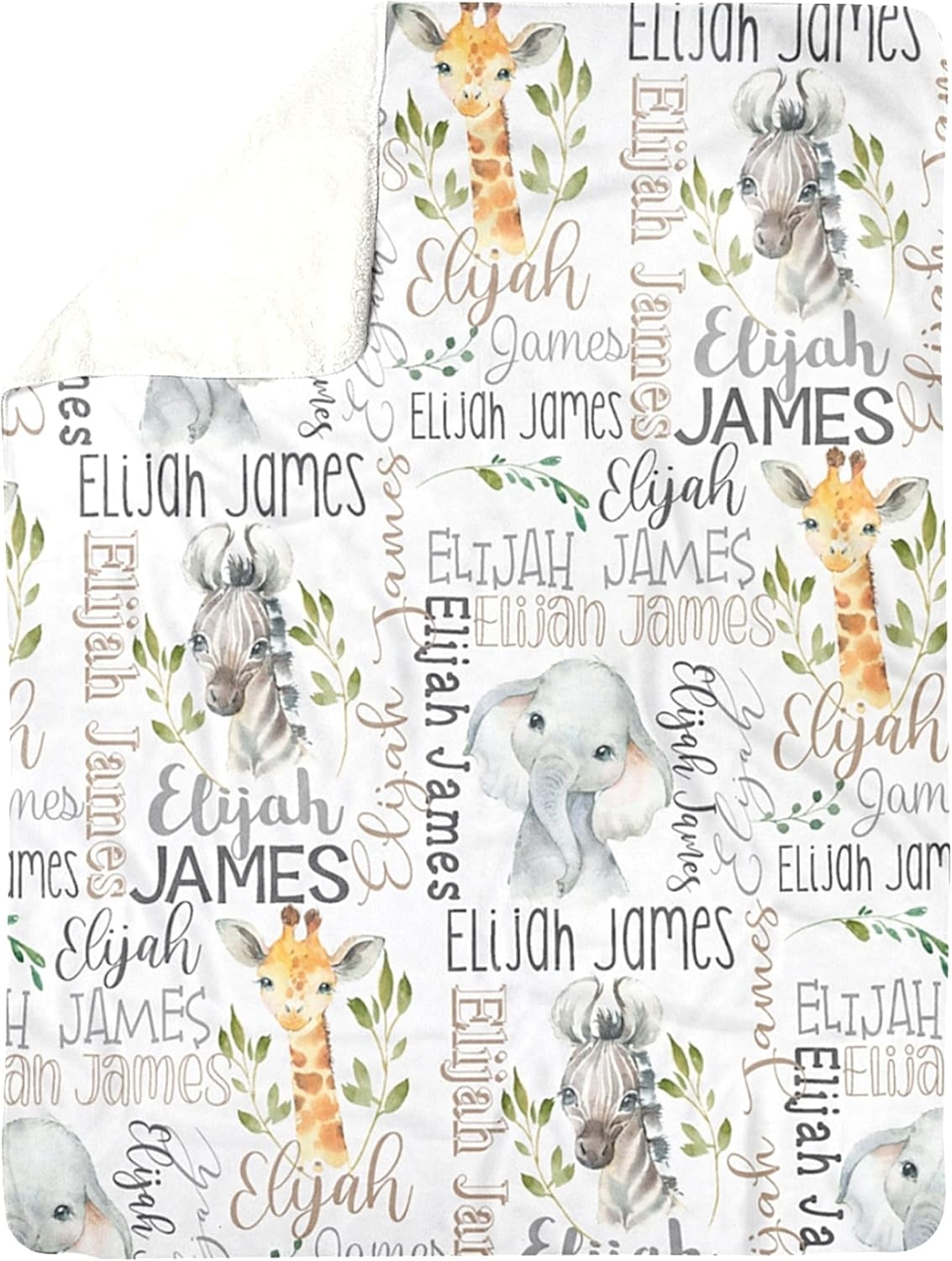 image:imageNAZENTI Baby Boy Blanket Custom Name Boy Blanket Personalized Animal Blanket Baby Name Blanket Baby Boy Blanket Mothers Day Birthday Gifts 30x40 50x60 60x80 InchesMulti 06