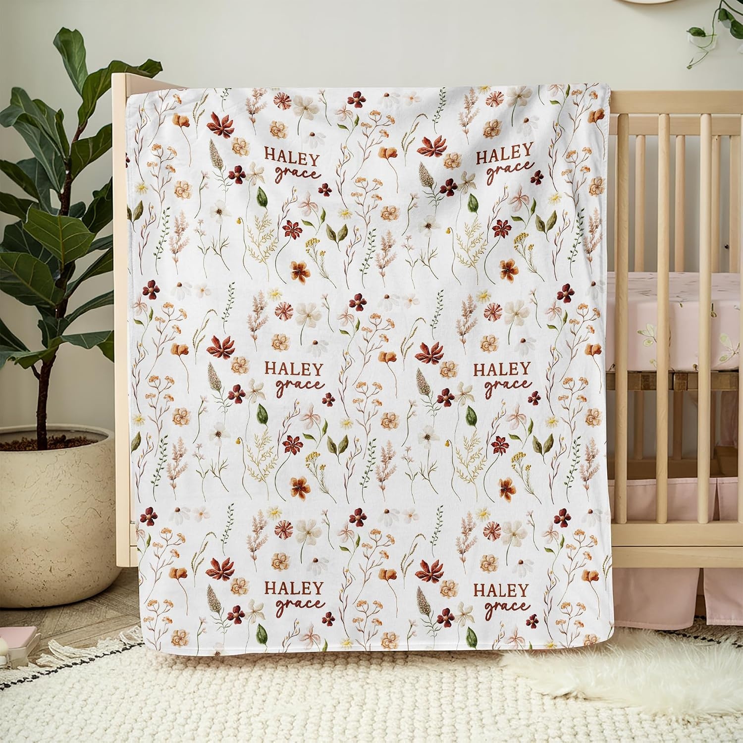 image:imageNAZENTI Baby Boy Blanket Custom Name Boy Blanket Personalized Animal Blanket Baby Name Blanket Baby Boy Blanket Mothers Day Birthday Gifts 30x40 50x60 60x80 InchesB08