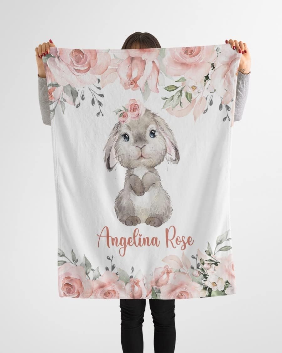 image:imagePersonalized Baby Blankets Baby Blanket for Girls with Name Elephant Blanket Custom Baby Blanket Gift for Baby Fleece She Customize to Select