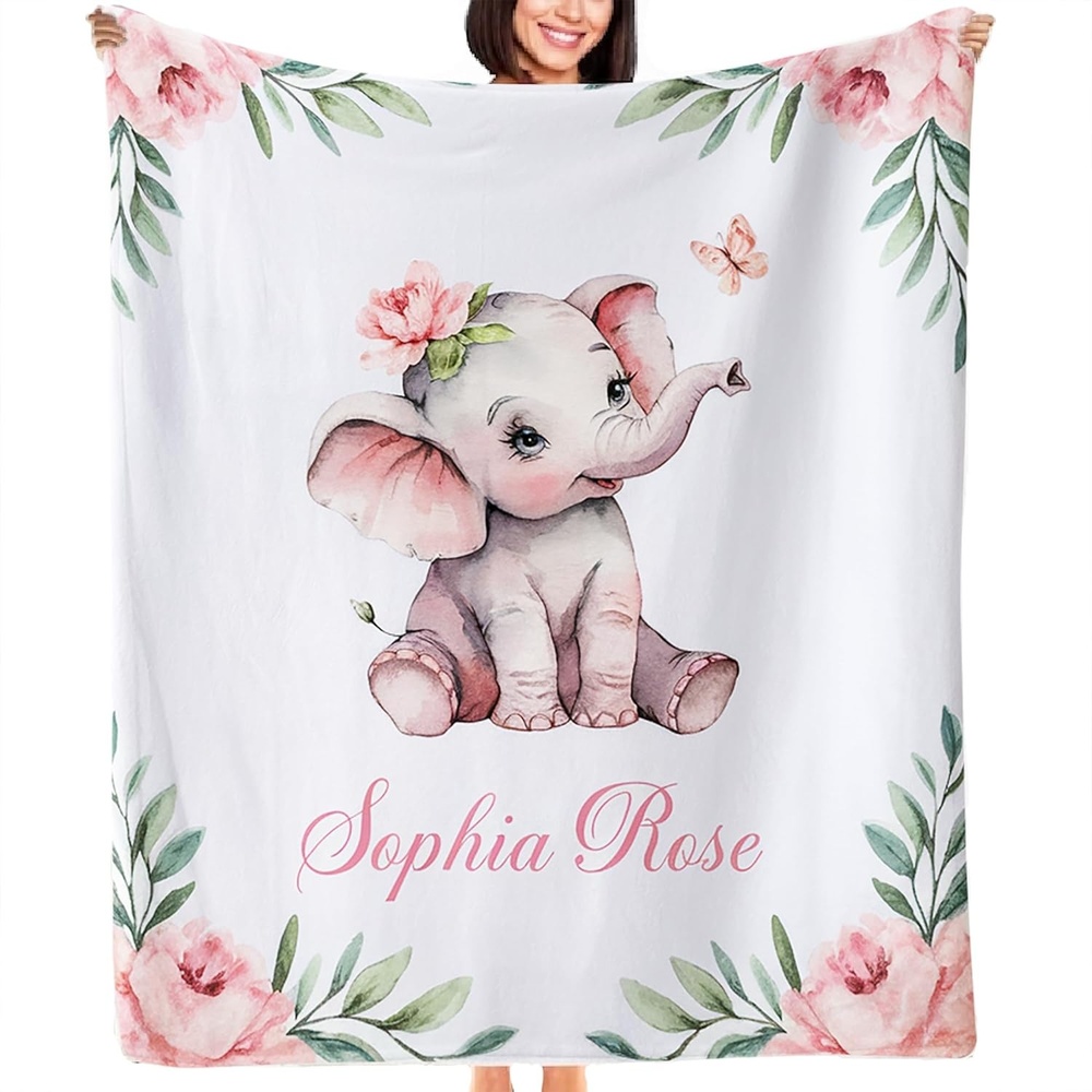 image:imageNAZENTI Baby Boy Blanket Custom Name Boy Blanket Personalized Animal Blanket Baby Name Blanket Baby Boy Blanket Mothers Day Birthday Gifts 30x40 50x60 60x80 InchesB01