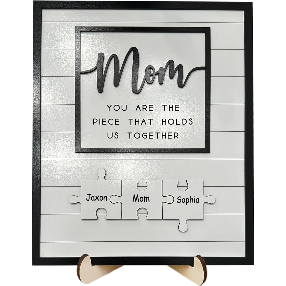 image:imageNazenti Personalized Mom Puzzle Piece Sign Custom You are the Piece that Holds Us Together Puzzles Sign Mothers Day Puzzle Piece Gifts for Mom Plaque Gifts for Mothers Day Mommy Mama Grandma GiftDesign 5