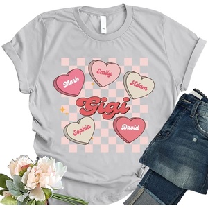 NAZENTI Personalized Grandma Shirt for Women,Custom Mom Nana Number Shirt with Kids Name, Gift for Mother’s Day Birthday(#3 Gigi)