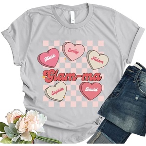 NAZENTI Personalized Grandma Shirt for Women,Custom Mom Nana Number Shirt with Kids Name, Gift for Mother’s Day Birthday(#3 Glam-ma)