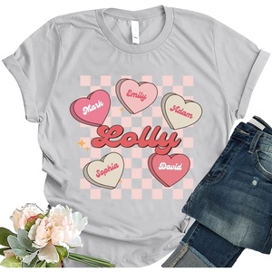 NAZENTI Personalized Grandma Shirt for Women,Custom Mom Nana Number Shirt with Kids Name, Gift for Mother’s Day Birthday(#3 Lolly)