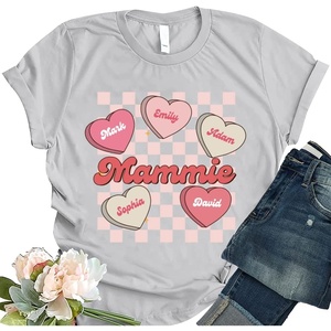 NAZENTI Personalized Grandma Shirt for Women,Custom Mom Nana Number Shirt with Kids Name, Gift for Mother’s Day Birthday(#3 Mammie)