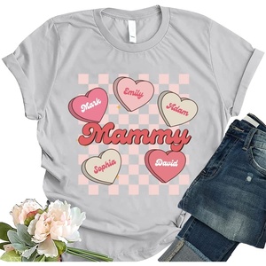 NAZENTI Personalized Grandma Shirt for Women,Custom Mom Nana Number Shirt with Kids Name, Gift for Mother’s Day Birthday(#3 Mammy)