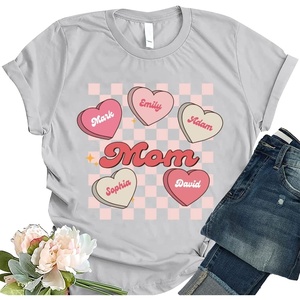 NAZENTI Personalized Grandma Shirt for Women,Custom Mom Nana Number Shirt with Kids Name, Gift for Mother’s Day Birthday(#3 Mom)
