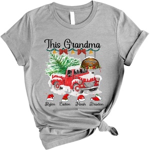 Personalized Grandma Shirt, Grandma Shirt with Grandkid Names, Custom Grandma Christmas Shirt with Kid Names, Red Truck Shirt