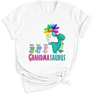 Personalized Grandmasaurus Shirt, Custom Nana Shirts with Grandkids Name, Grandma Birthday Shirt, Women’s Day Gift for Mom (A3-Grandma), Small-5X-Large