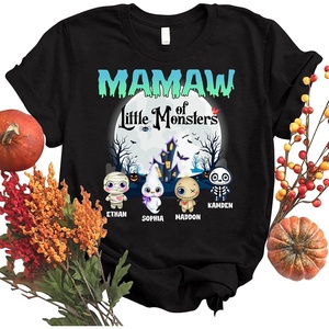 Personalized Grandma of Little Shirt, Custom Gigi Shirt for Halloween, Nana Halloween Shirt, Mini 1(#11 Mamaw)