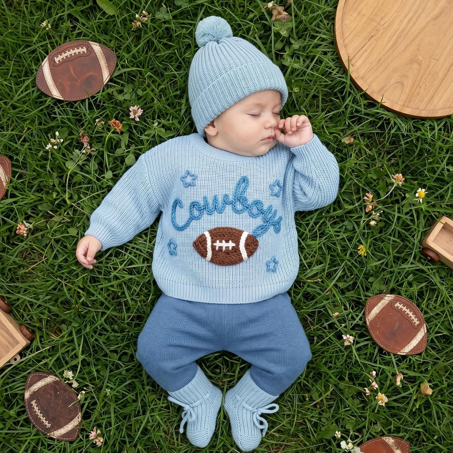 image:imageNAZENTI Personalized Baby Sweater with Name Custom HandEmbroidered Knit Pullover for Newborn Infant Toddler Girl Boy OutfitSweater Ds3Sport